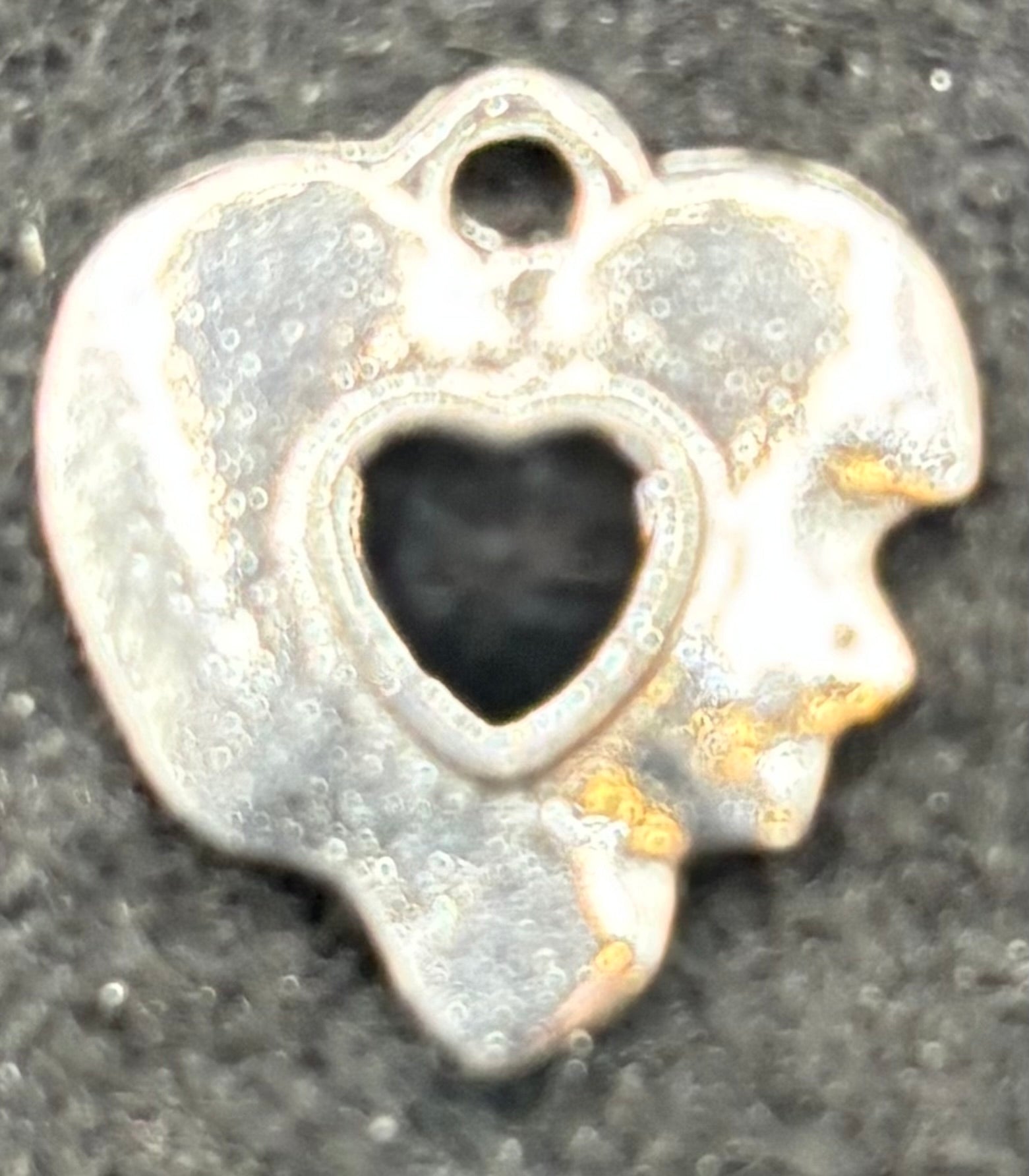 Black and Silver Heart Charm
