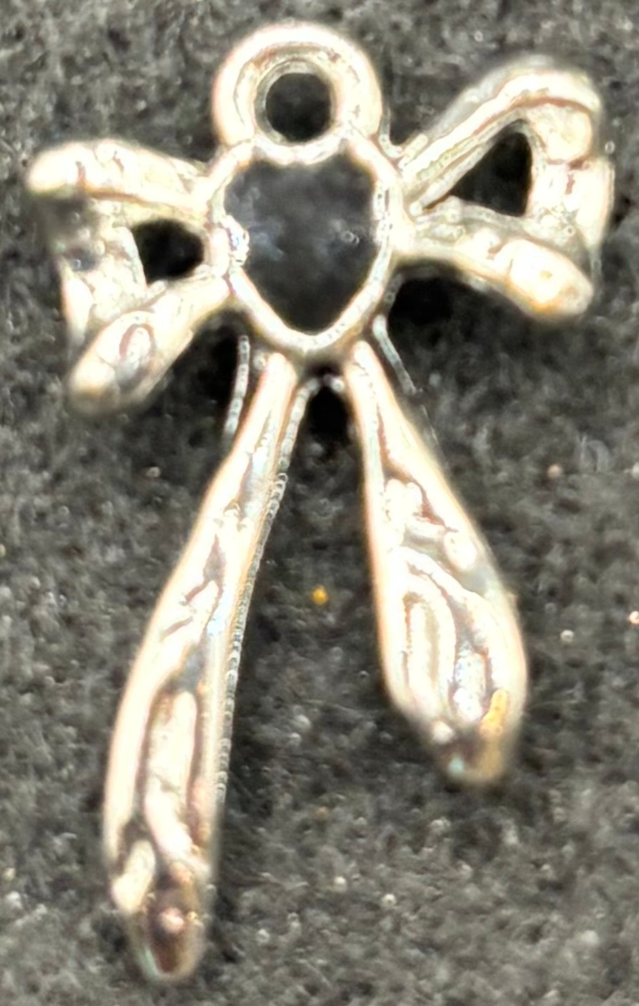 Small Black and Silver Bow Charm