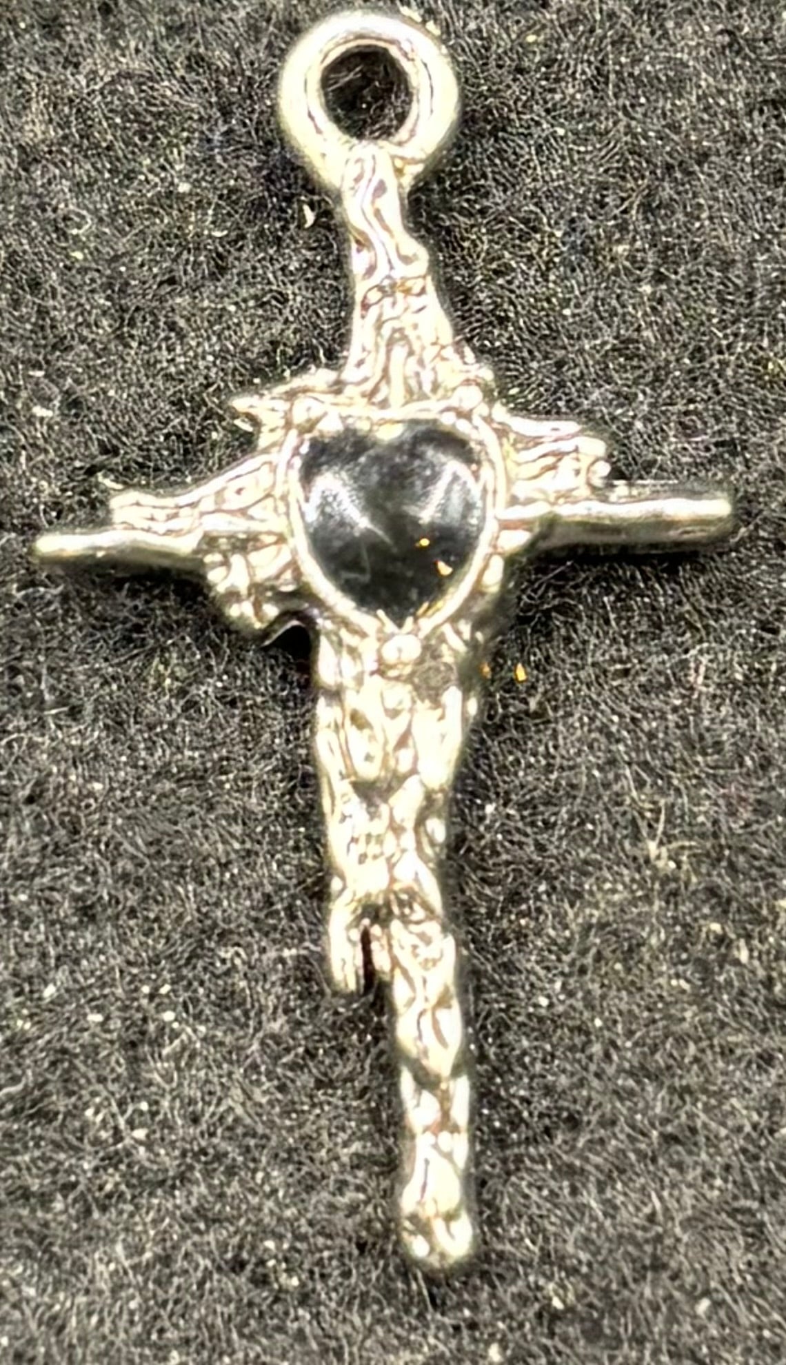 Black and Silver Small Cross Charm