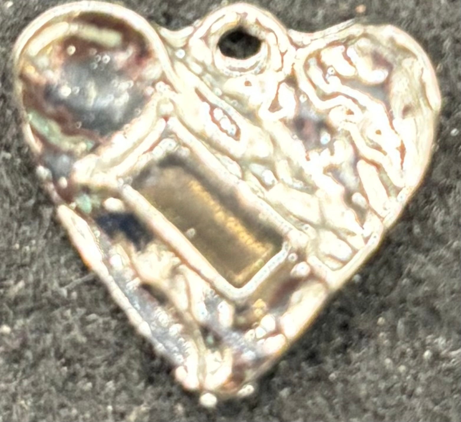 Black and Silver Heart Charm