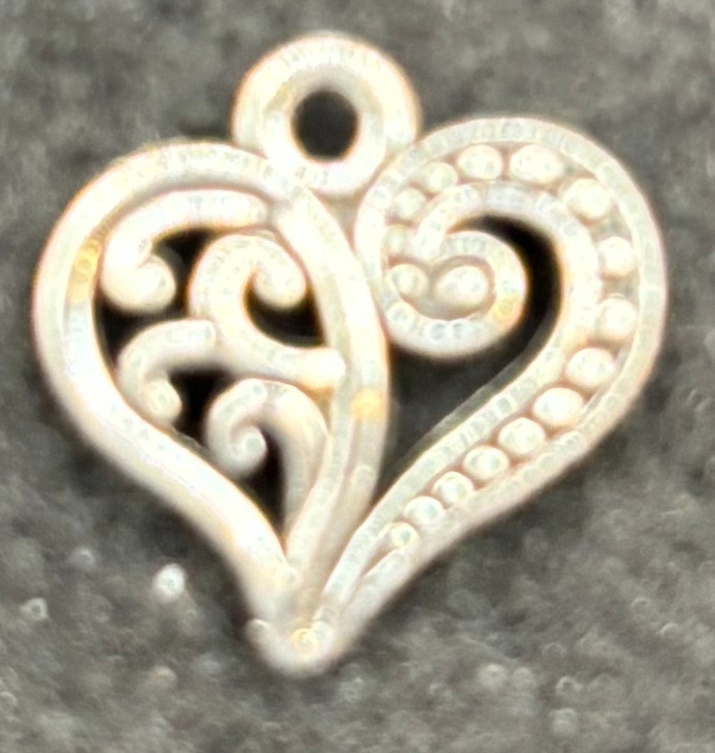 Silver Swirl Heart Charm