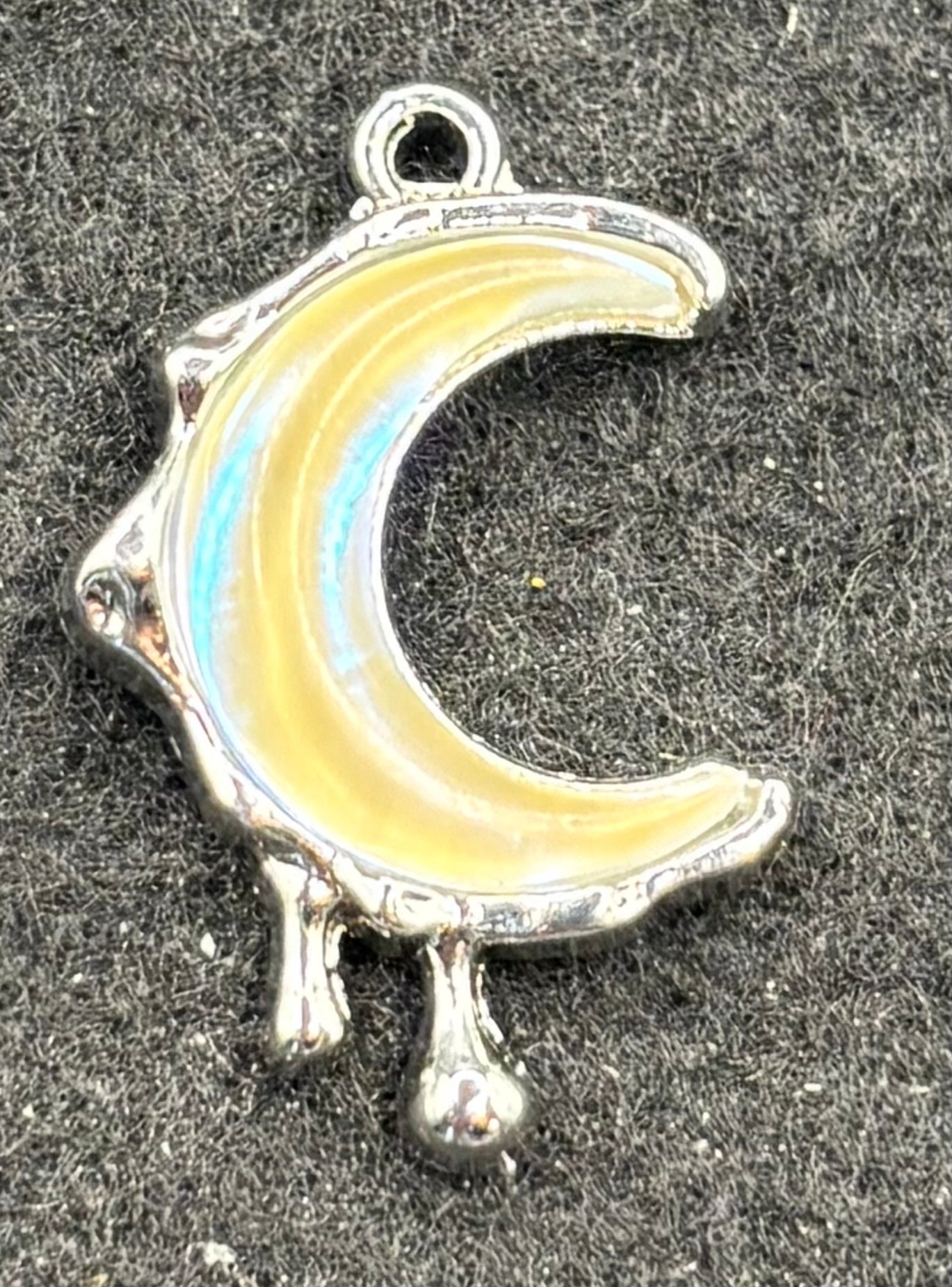 Iridescent Crescent Moon Charm