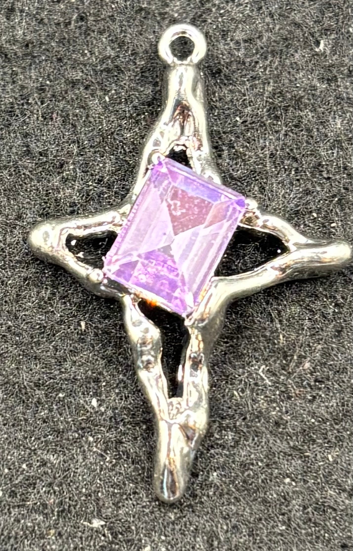 Purple Rhinestone Shining Star Charm