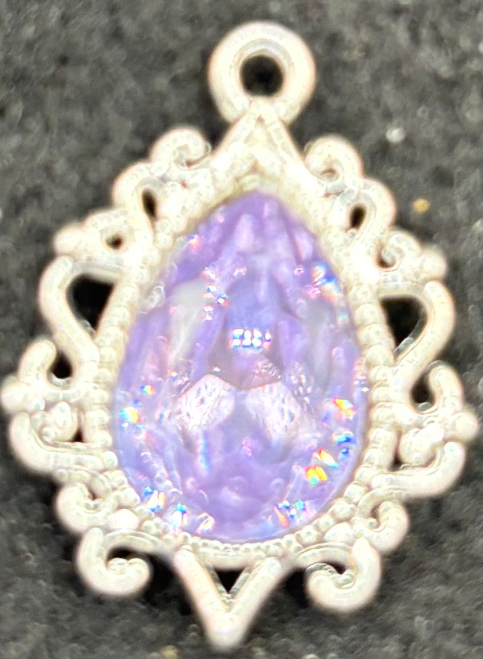 Teardrop Purple Rhinestone Charm