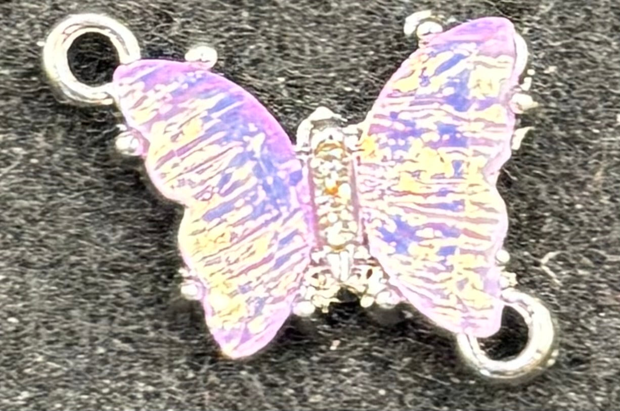 Purple Rhinestone Butterfly Charm