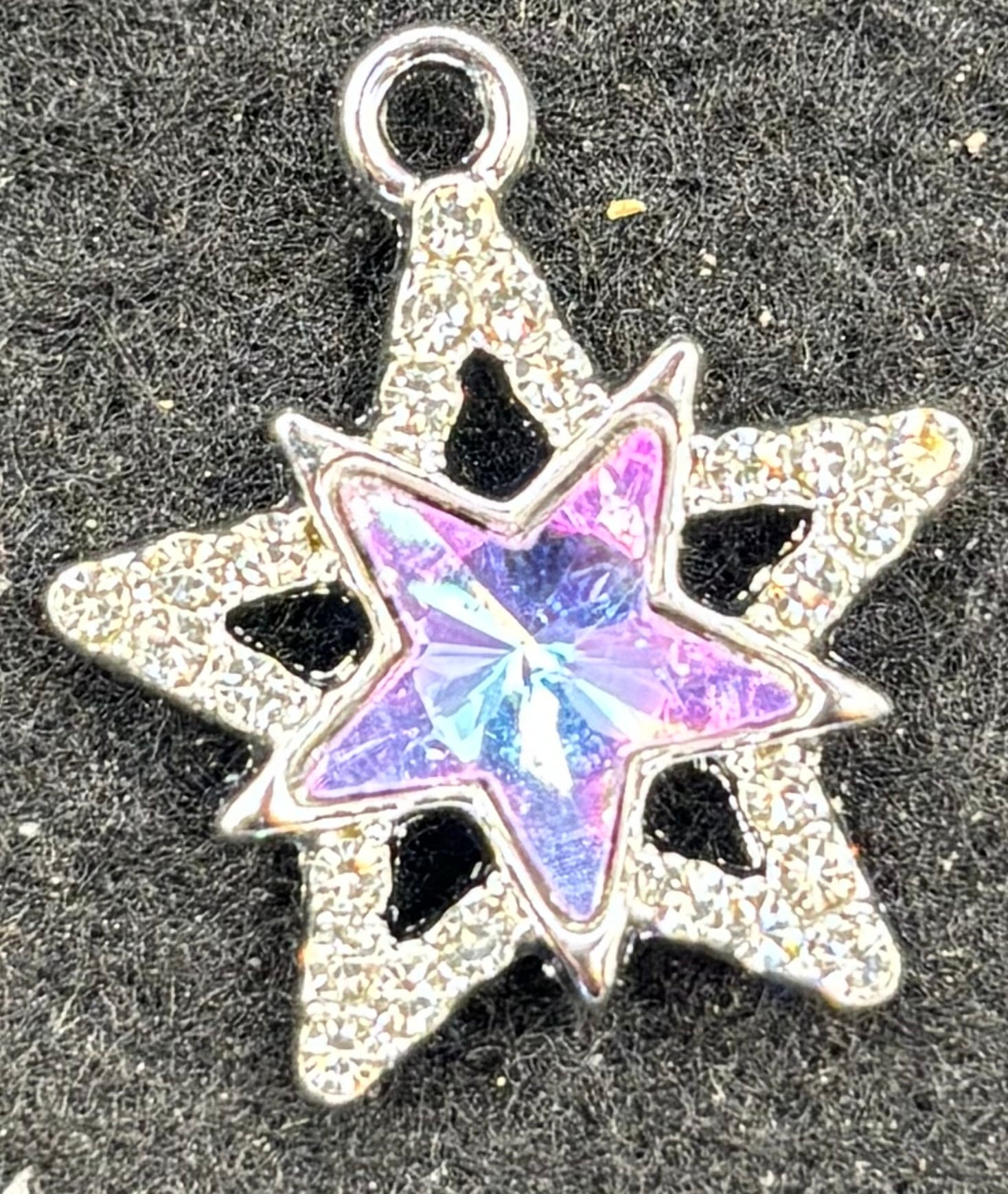 Purple Rhinestone Star Charm