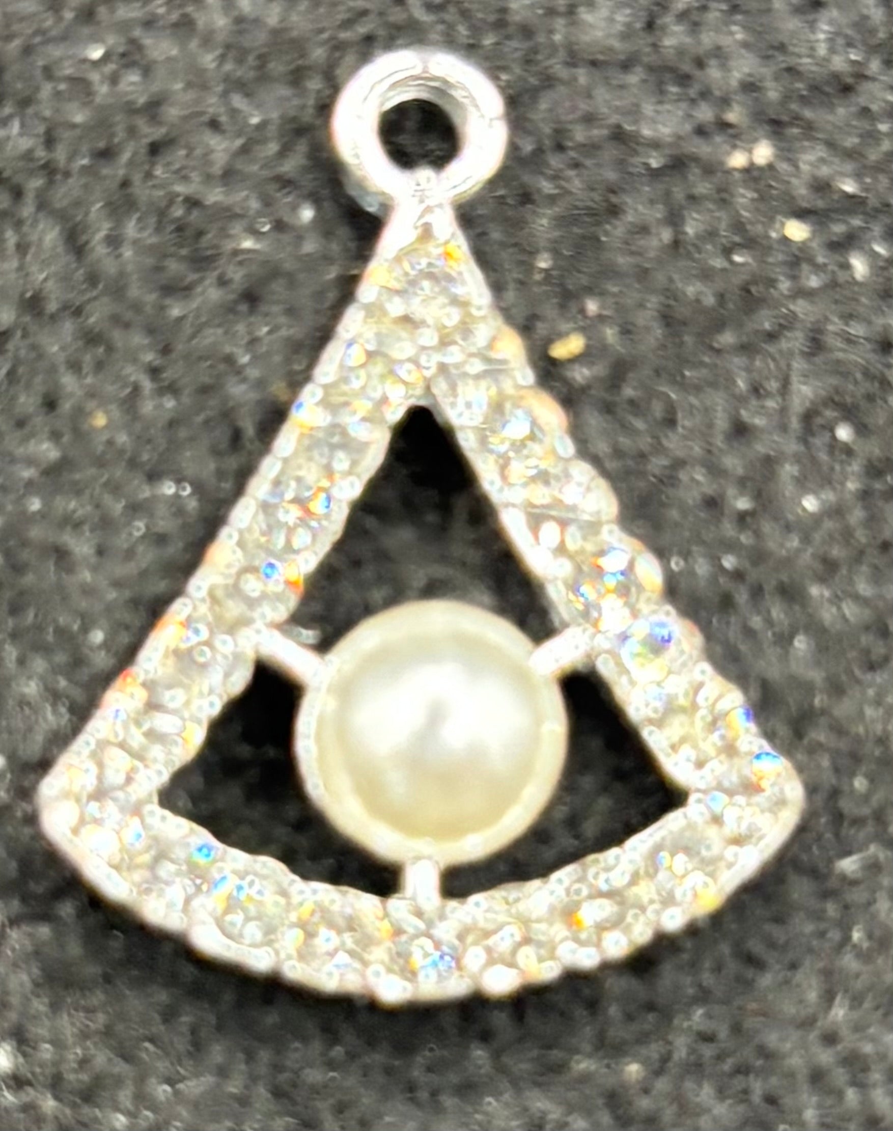 Rhinestone and Pearl Triangle Charm