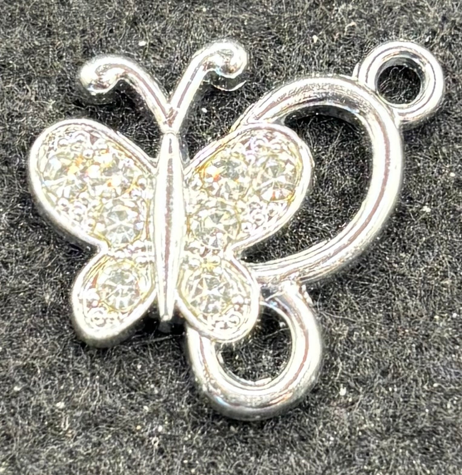 Rhinestone Butterfly Charm