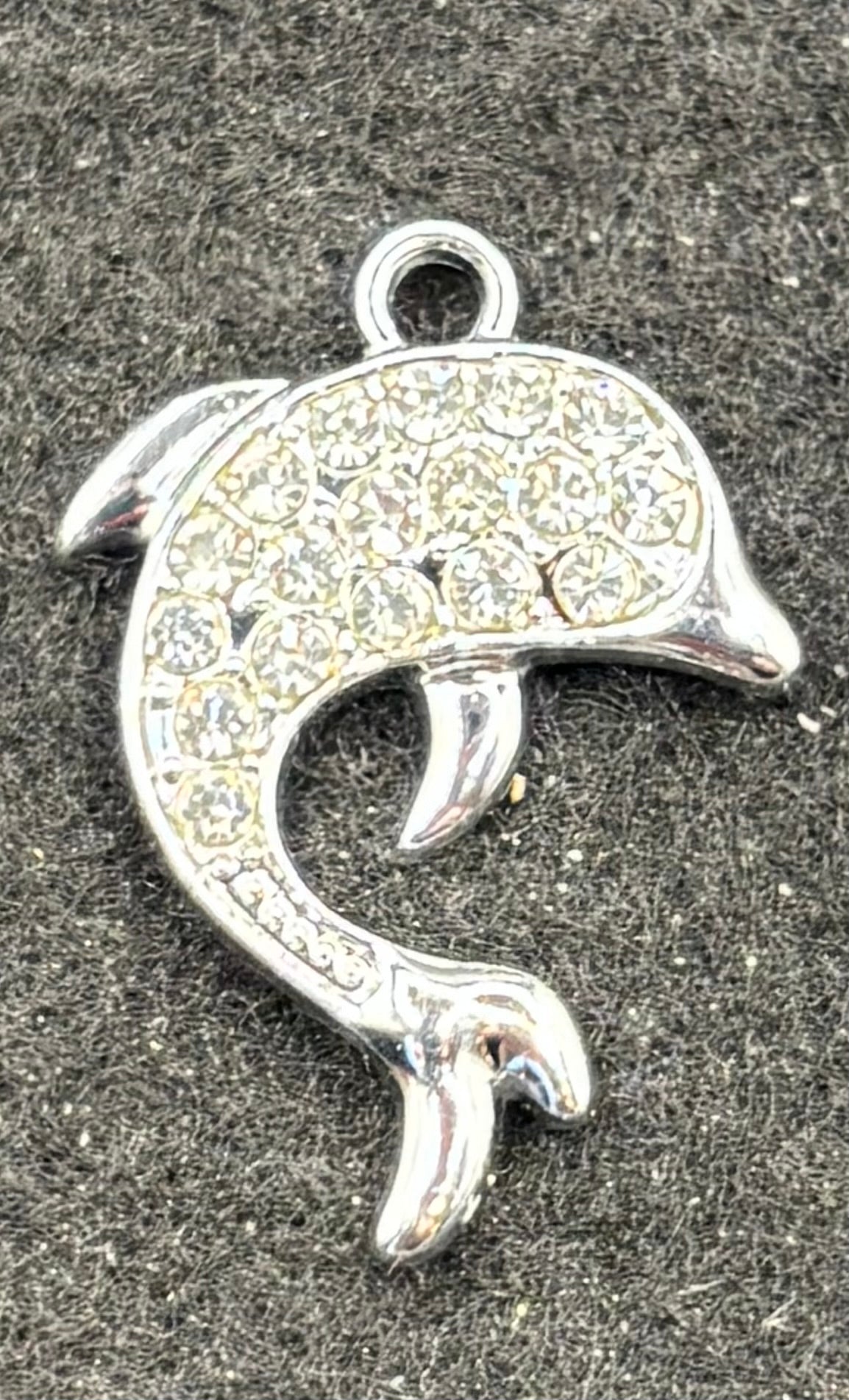 Rhinestone Dolphin Charm