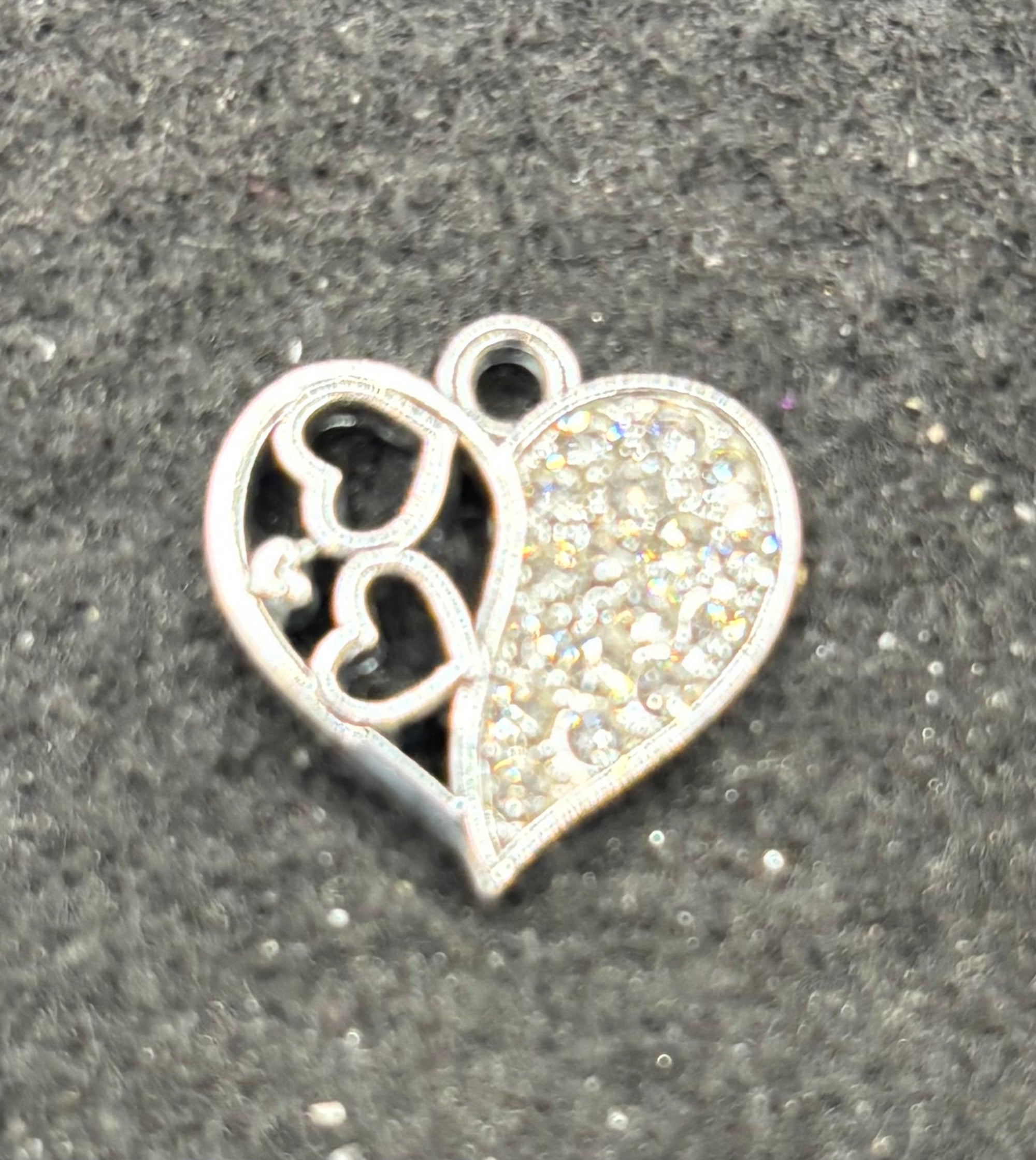 Rhinestone Heart Charm