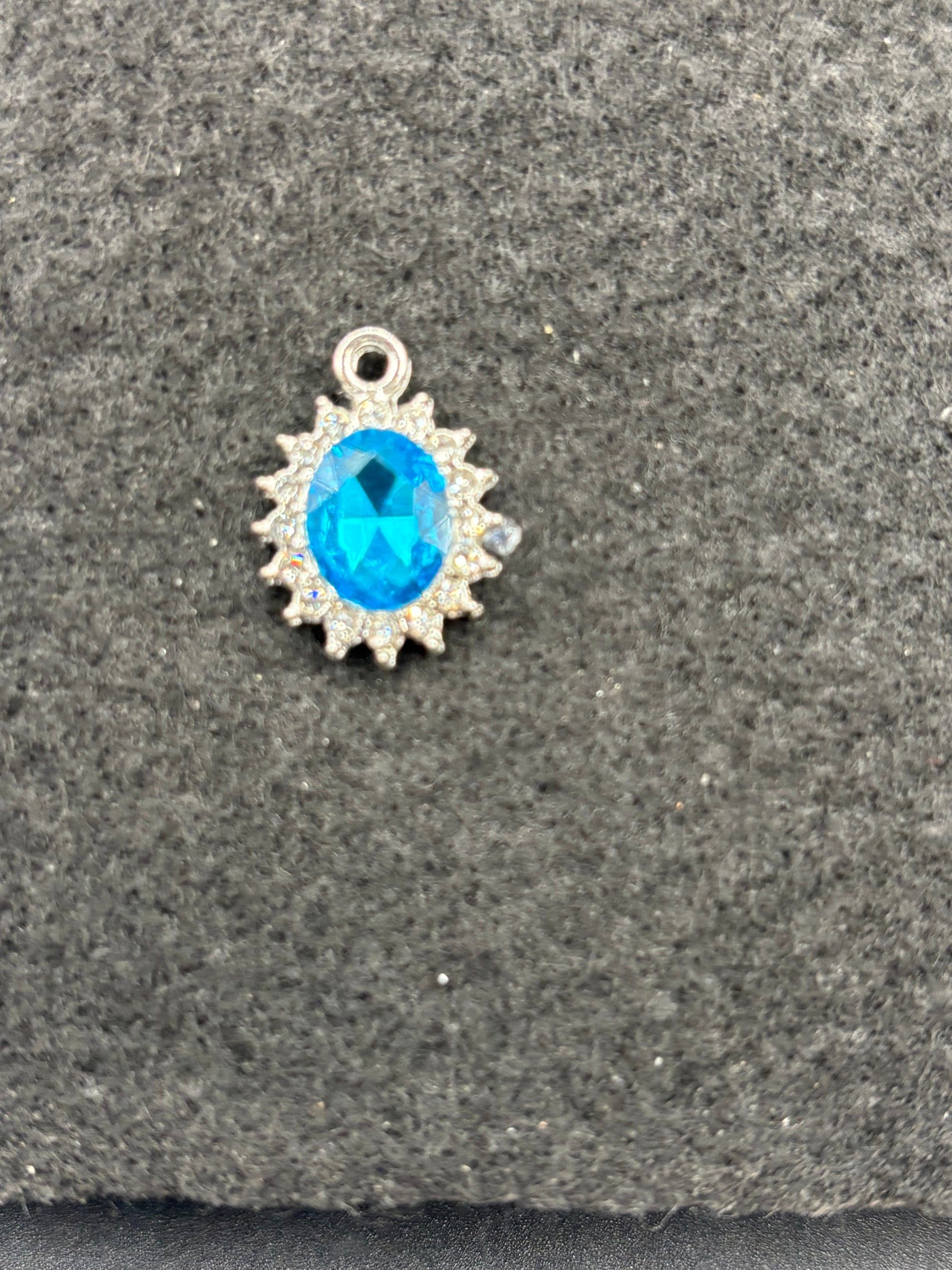 Blue and Clear Rhinestone Charm