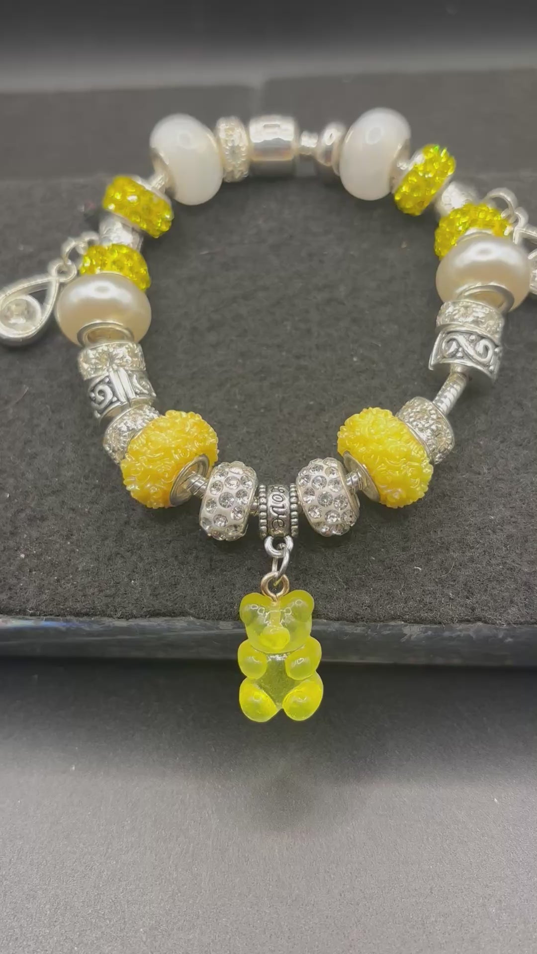 Yellow Gummy bear Charm Bracelet