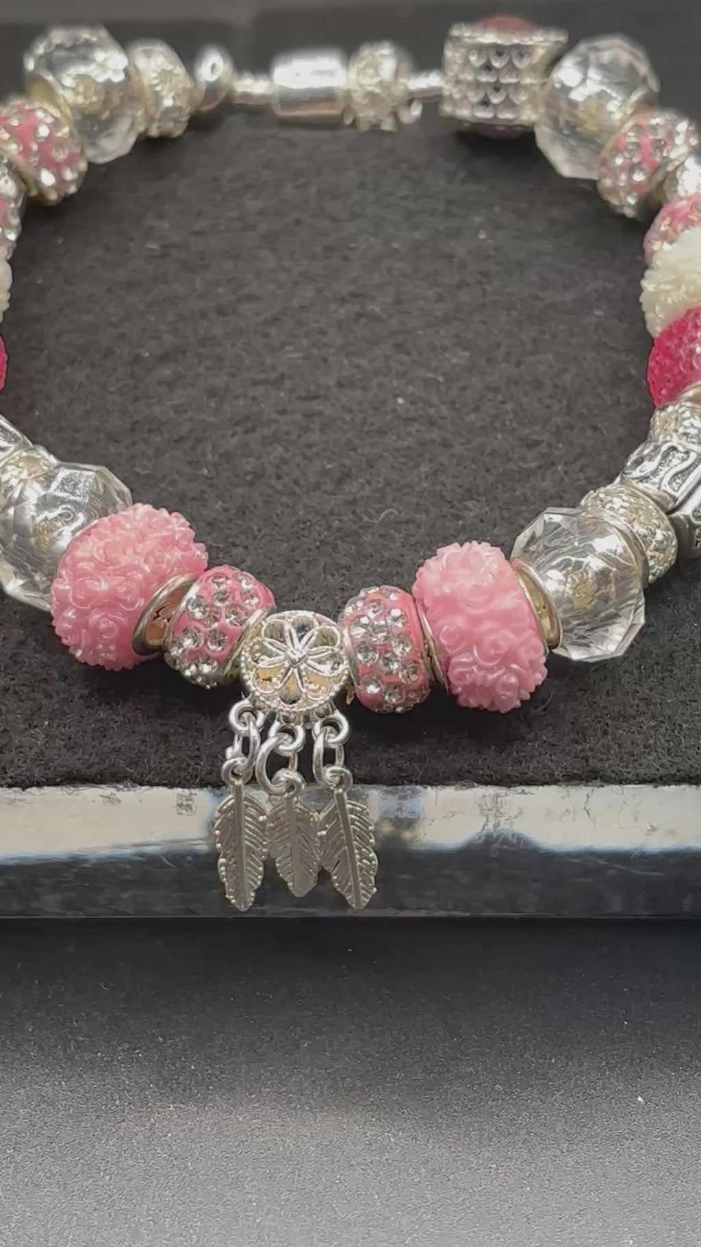 Pink Dream Catcher Charm Bracelet