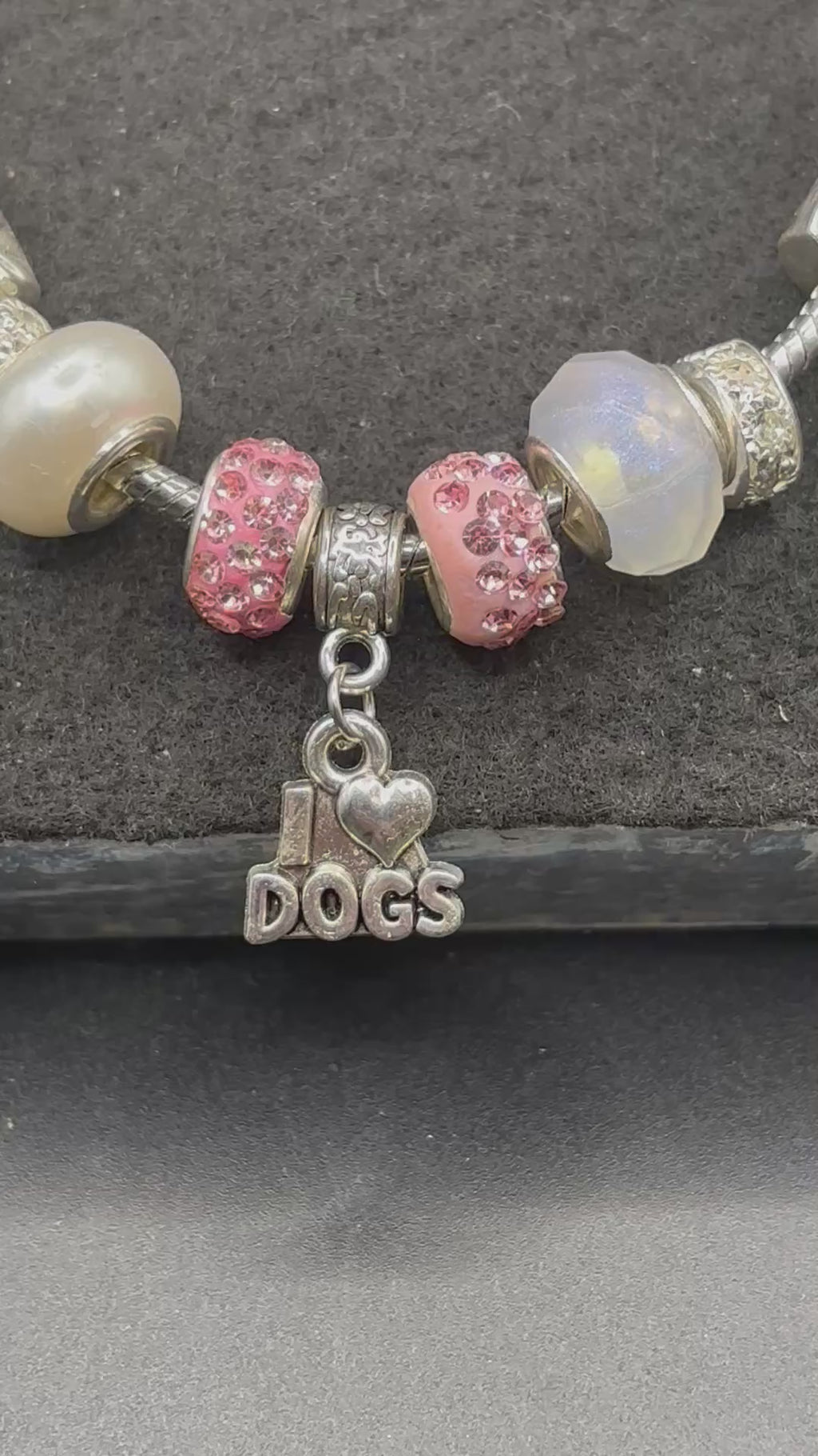 Pink Dog Charm Bracelet