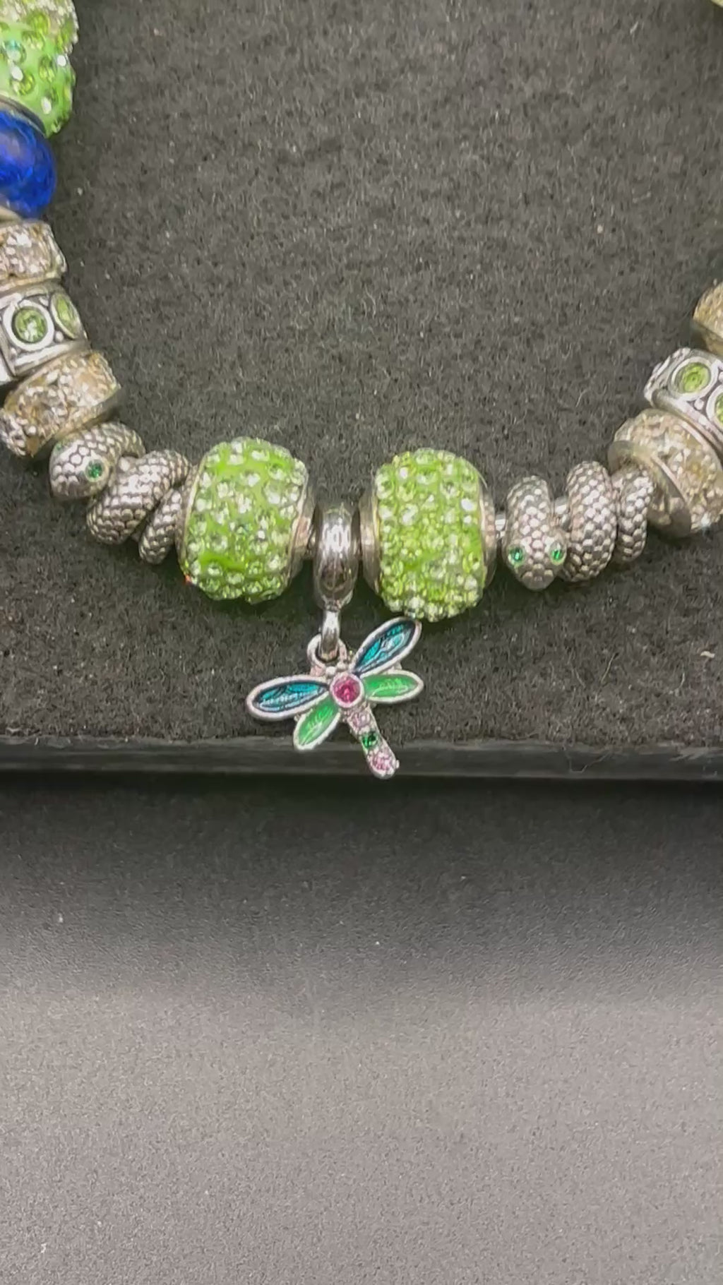 Green Dragonfly Charm Bracelet
