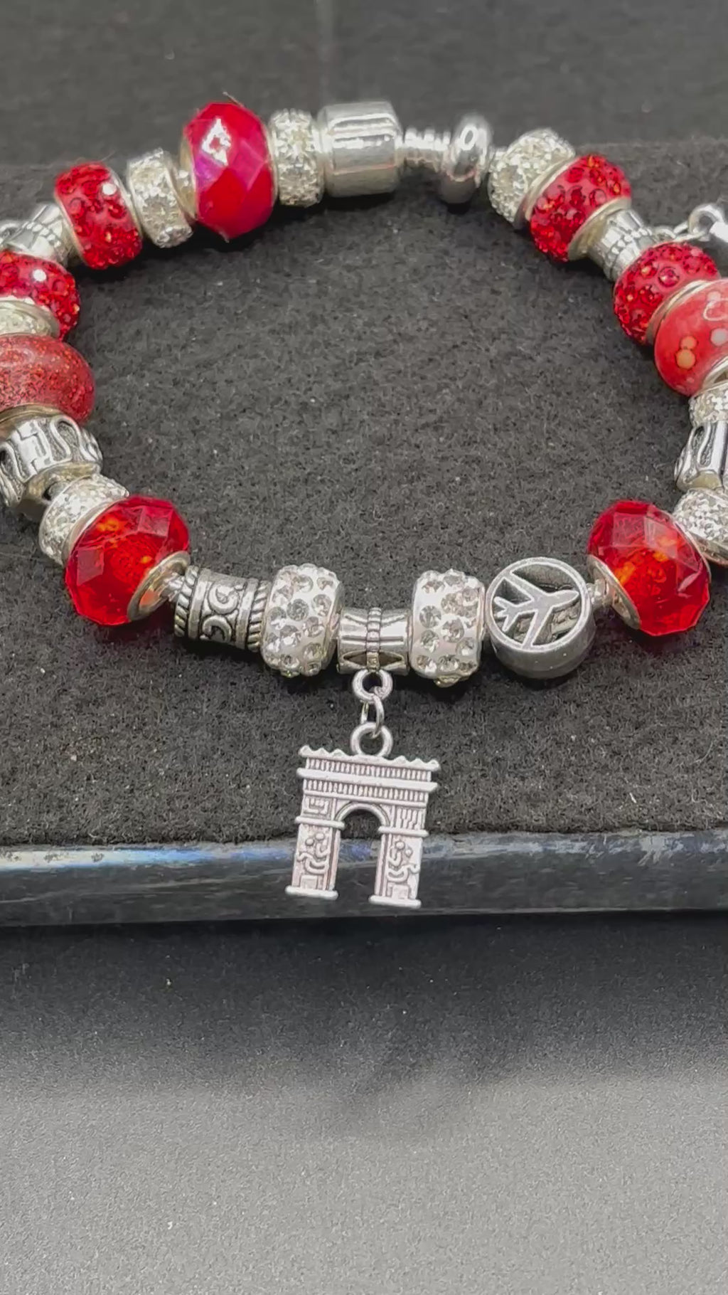 Red Travel Charm Bracelet