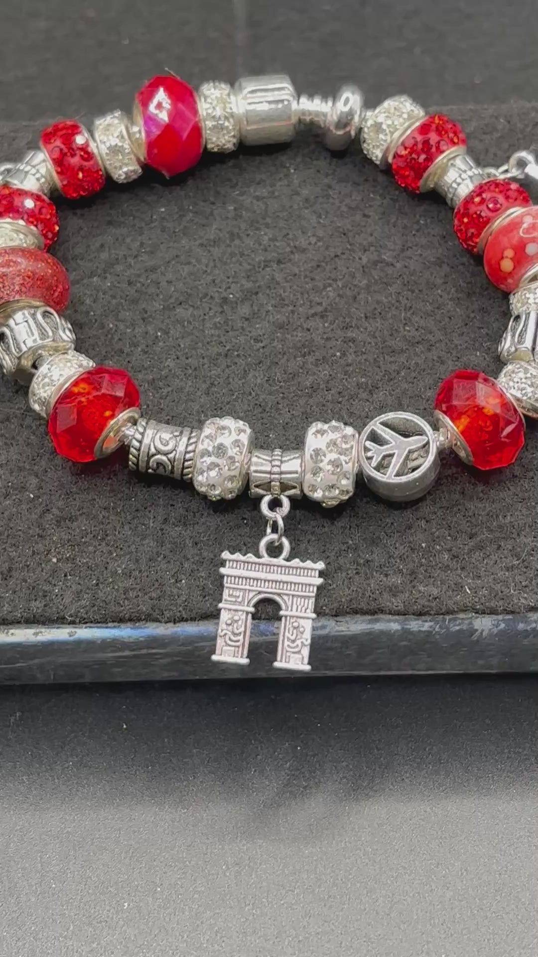 Red Travel Charm Bracelet