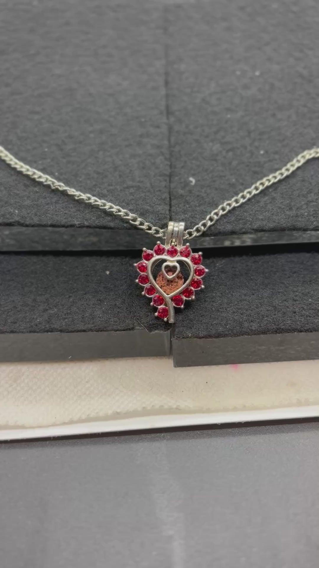 Red Rhinestone cage Necklace