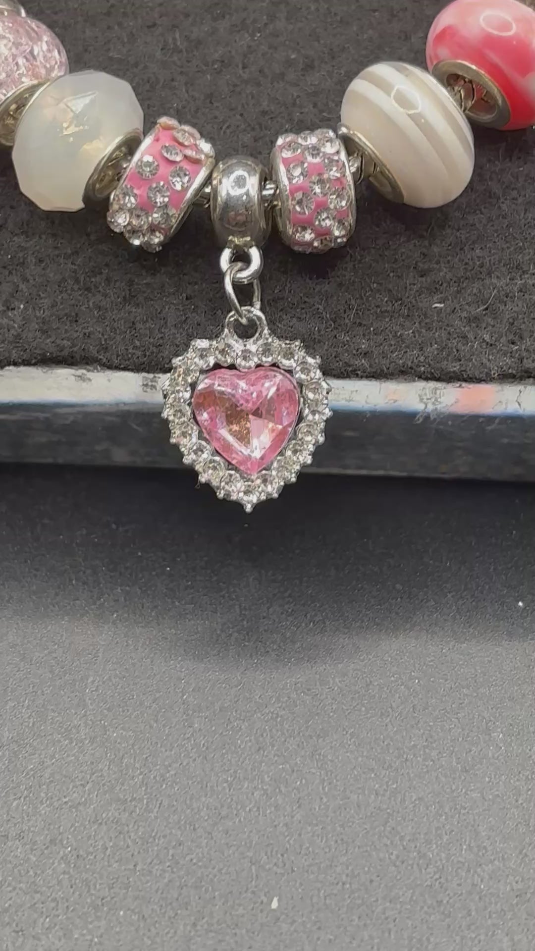 Pink Heart Charm Bracelet