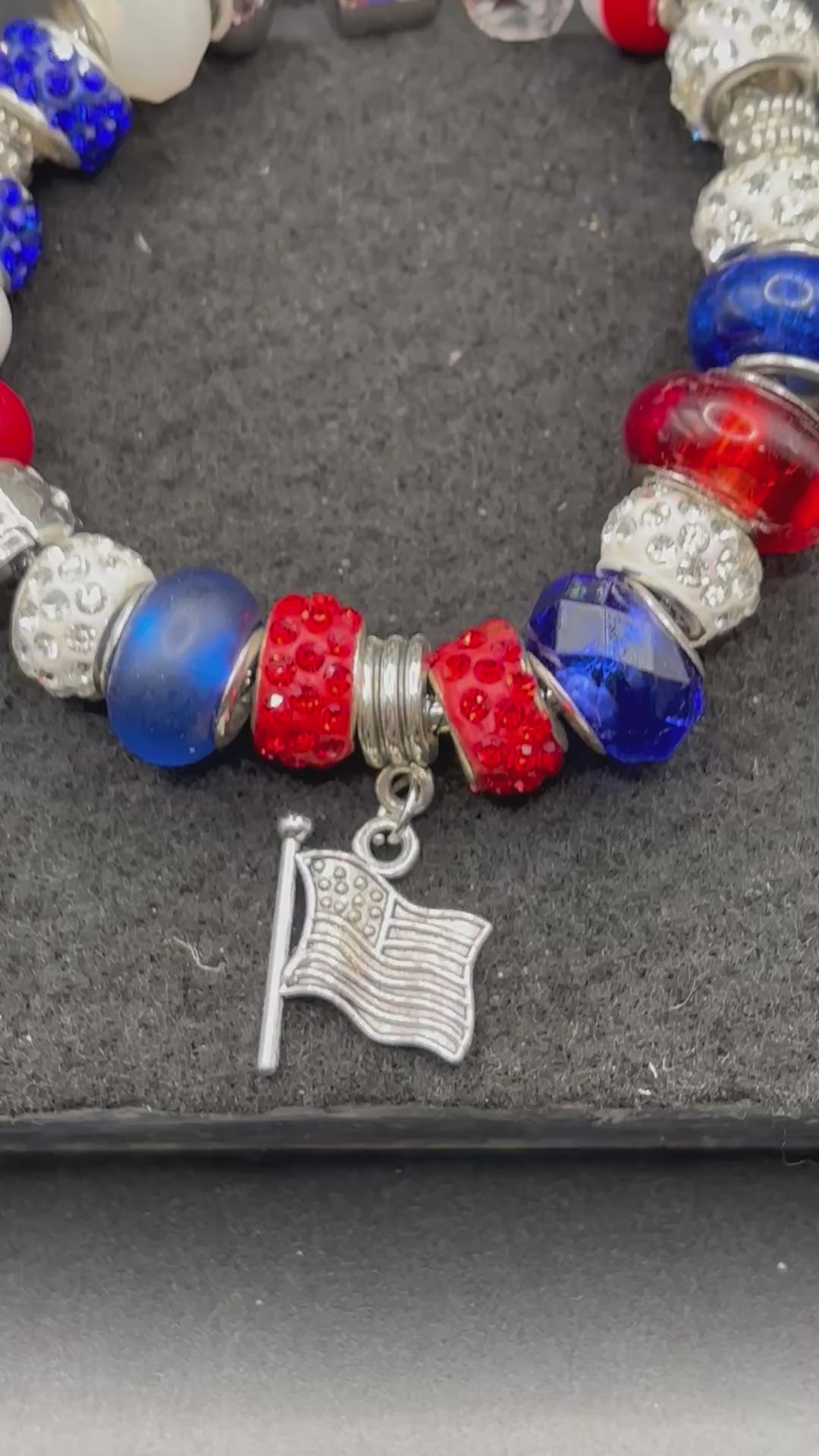 American Flag Charm Bracelet