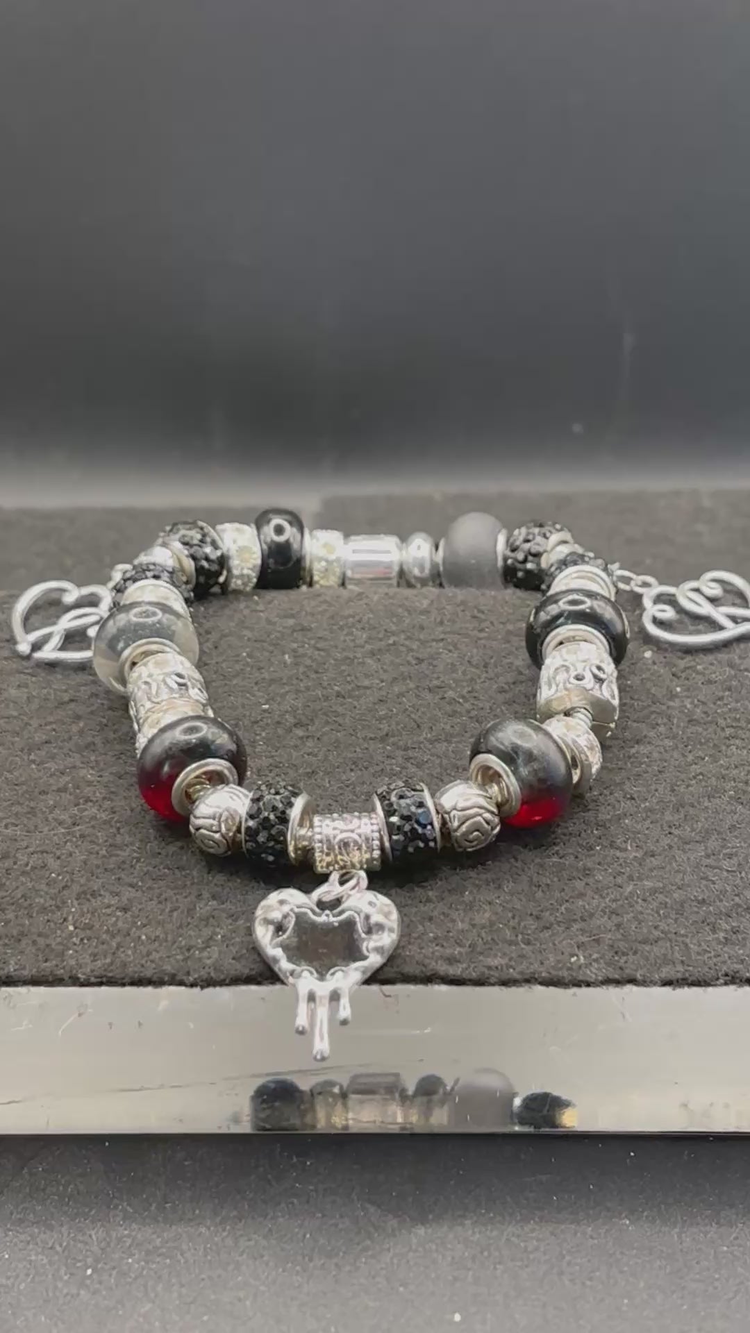Bleeding Heart Charm Bracelet